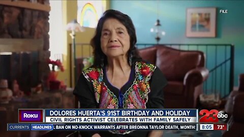 Dolores Huerta celebrates her 91st birthday and statewide holiday today!