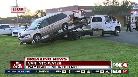 Van removed from pond infront of Sonshine Christian Academy