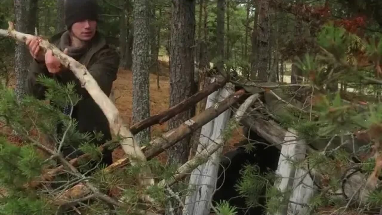 🌧️Camping in RELAXING RAIN My Cozy Bushcraft Shelter on an Island Rain Sounds ASMR