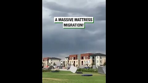 Storm Causes Massive Mattress Migration #viralclips #viralvideos