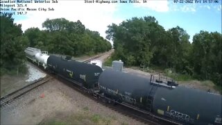 SB Manifest with UP 2002 at Mills Tower in Iowa Falls, IA on July 22, 2022 # Steel Highway #