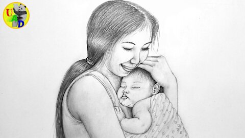 Mother's Love Pencil Drawing