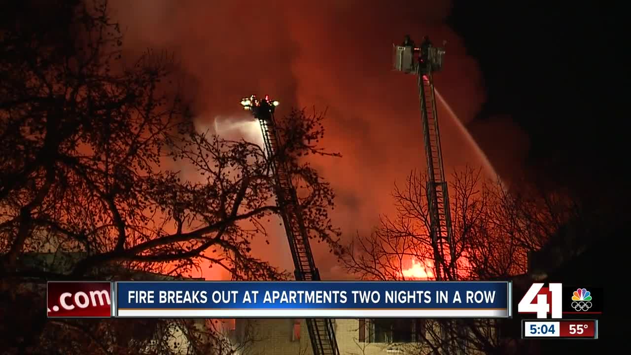 Fire breaks out at KCMO apartments two nights in a row