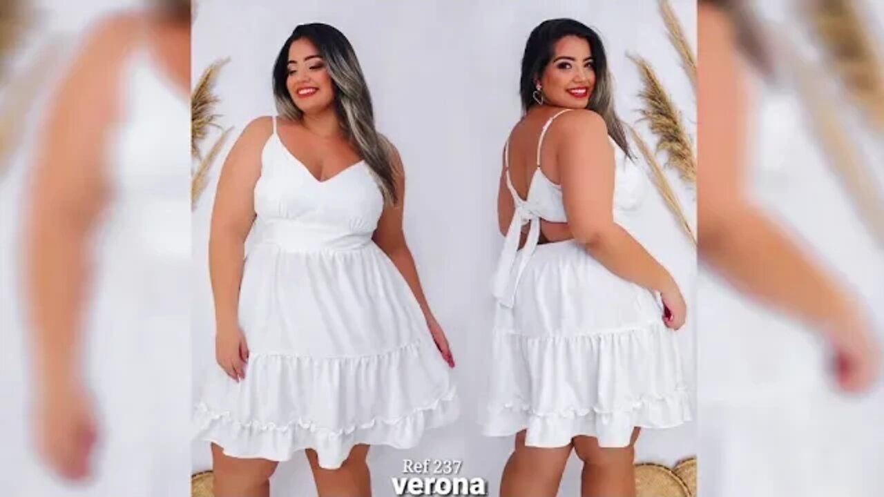 ✔️ VESTIDO CURTO RODADO SOLTINHO PLUS SIZE ALÇA 3 MARÍA