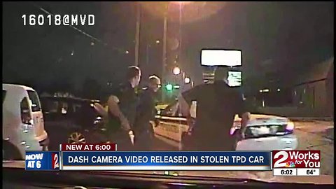 Police video captures Tulsa suspect stealing patrol car