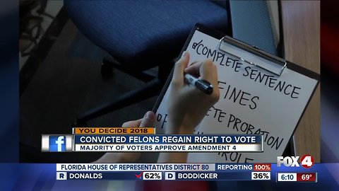 Amendment passes to allow convicted felons to regain the right to vote