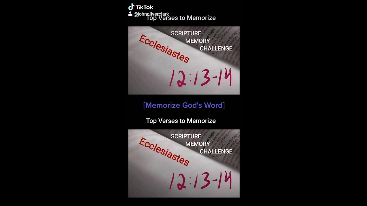 Top Verses To Memorize, Ecclesiastes 12:13-14