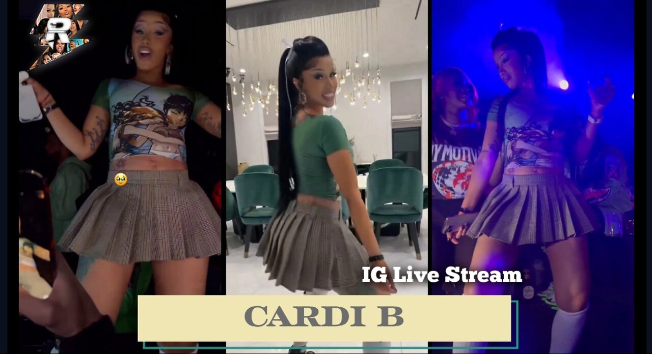 Cardi B dancing in sexy azz skirt at the club