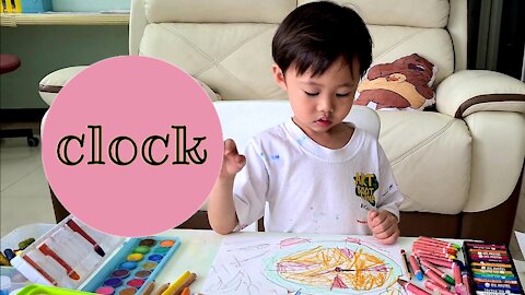 Ian #37 | clock | silly bunny | submarine | 3y10m