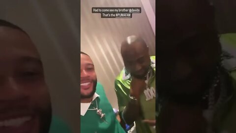 Memphis Depay came out to support Davido at his LA concert