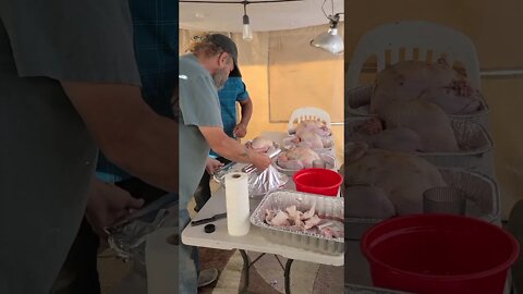 Randy & Neal prepping the turkeys. #themobiletraveler, #thespot, #laposasouth, #thanksgivingdinner