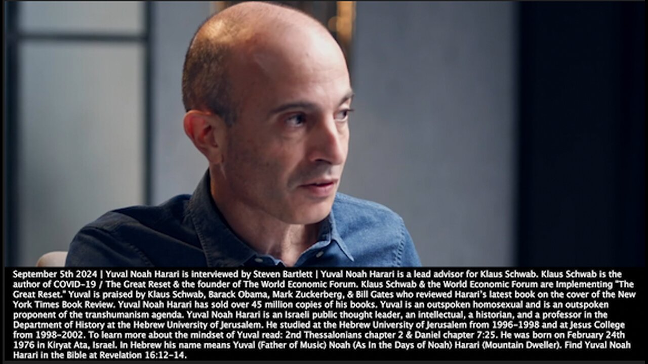 Yuval Noah Harari | "More Decisions Will Be Made By A.I. Bureaucrats. Decisions Like How Much Money to Allocate to An Issue Will No Longer Be Made By A Human Official. It Will Be Made By An Algorithm." - 9/15/2024