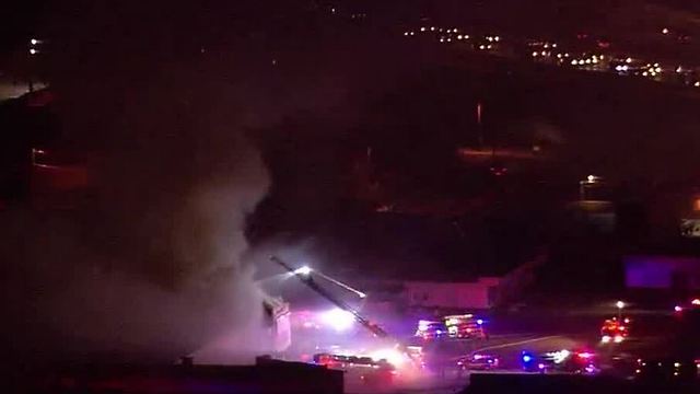 Vacant apartment building fire near I-15, Bonanza