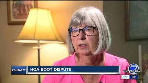 HOA boot dispute in Arapahoe County