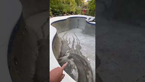Pool renovation: Deck refinishing and preparation for plaster #shorts #diy #poolremodel
