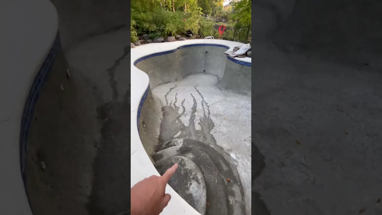 Pool renovation: Deck refinishing and preparation for plaster #shorts #diy #poolremodel