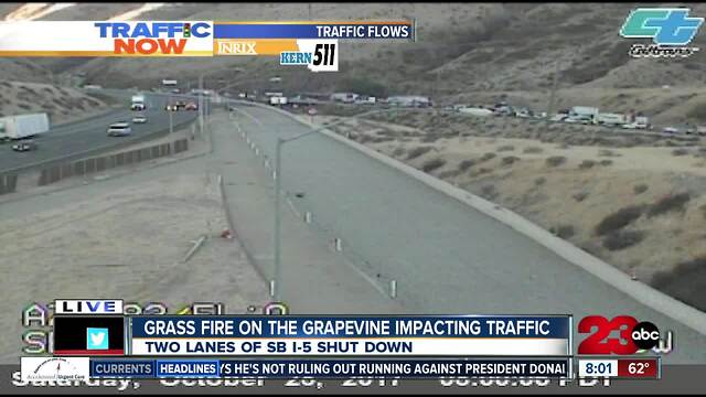 KCFD battling grass fire near southbound I-5 on the Grapevine