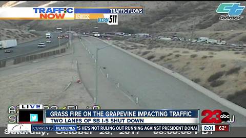 KCFD battling grass fire near southbound I-5 on the Grapevine