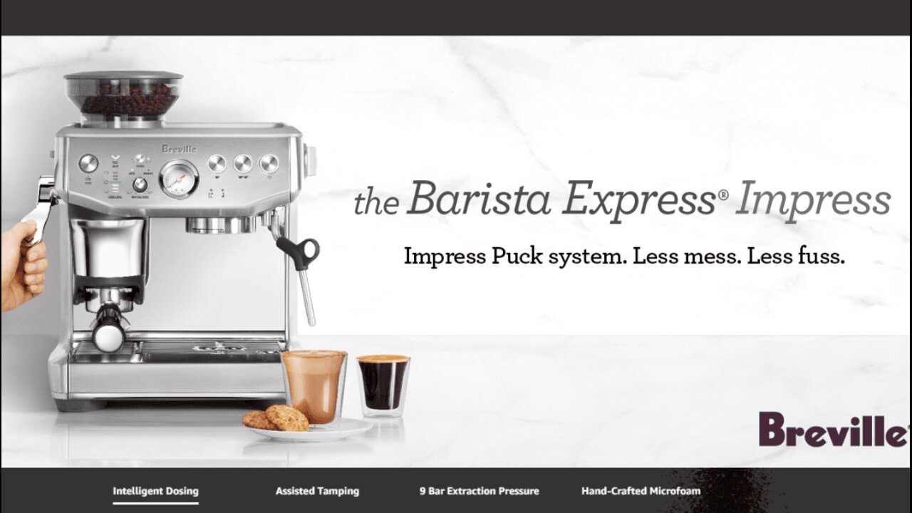 Breville the Barista Express Impress Espresso Machine with Grinder & Milk Frother