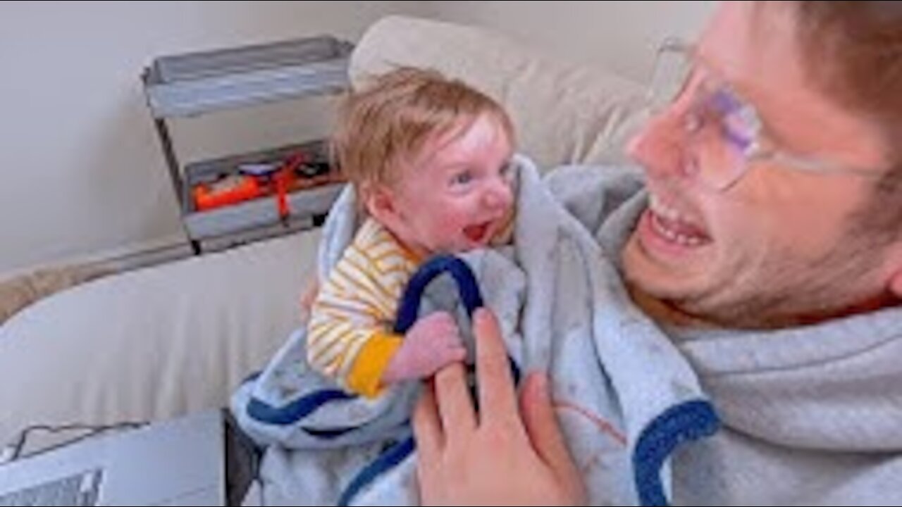 ANASALA FAMILY BABY LAUGHS FOR THE FIRST TIME! (hates dad)