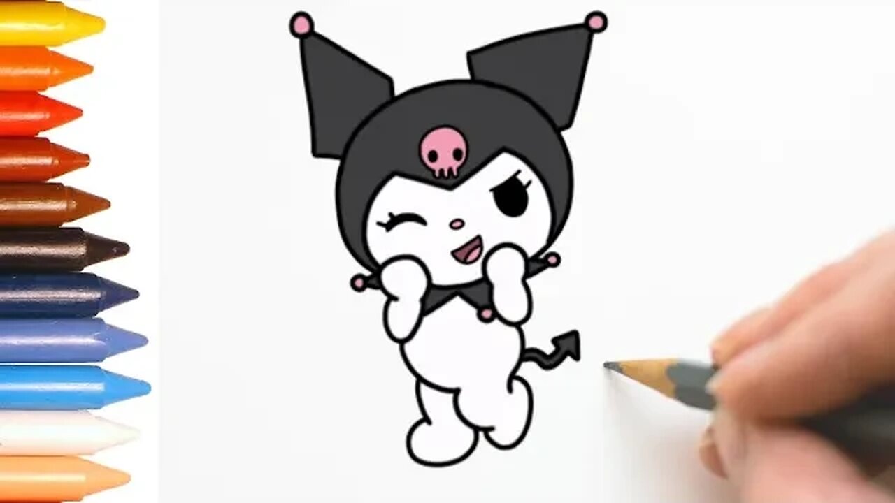 COMO DESENHAR KUROMI - MUITO FÁCIL DE FAZER #hellokitty #kuromi