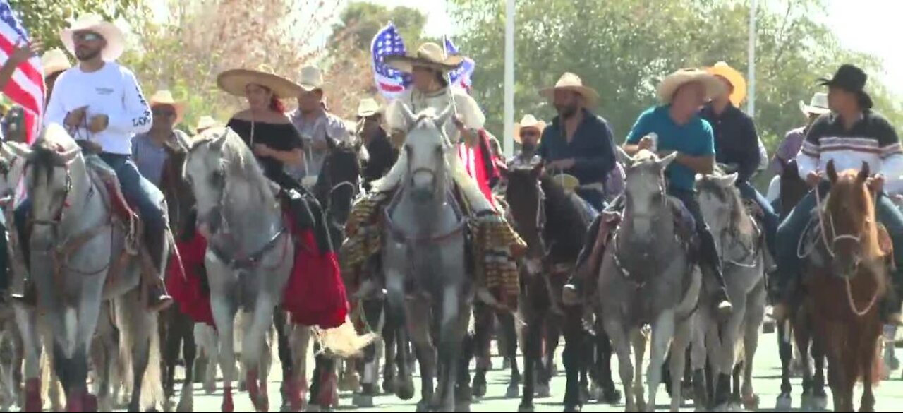 Horse parade in Las Vegas to support Joe Biden