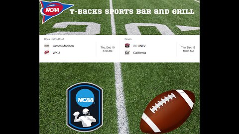 T-Backs Sports Bar and Grill Sports Schedule and Sliders special for Thursday Dec 19, 2024