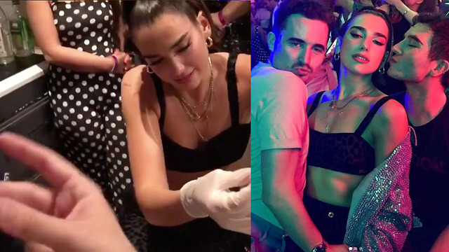 DRUNK Dua Lipa TATTOOS Her Friends FOOT!