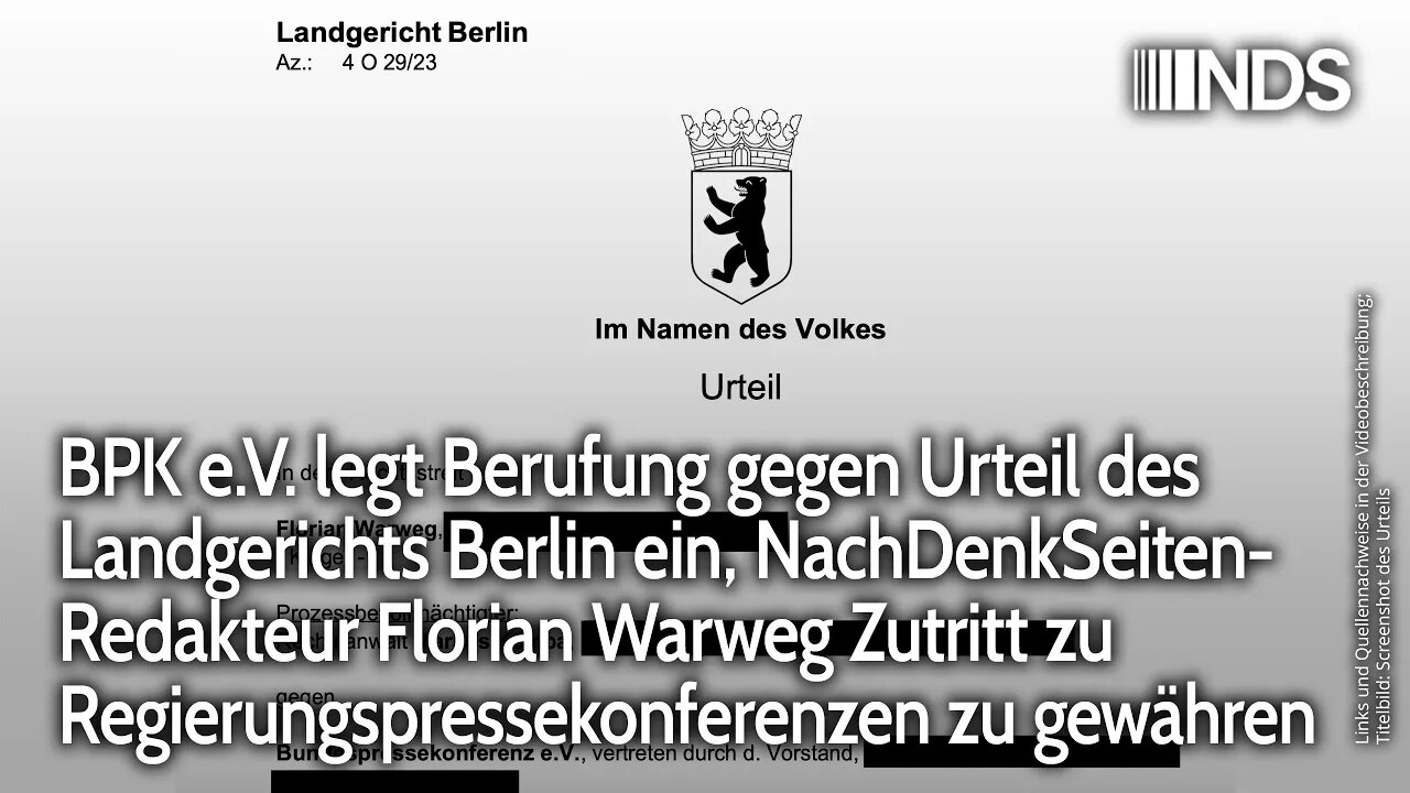 BPK e.V. legt Berufung gegen Urteil des Landgerichts Berlin ein, Warweg Zutritt zu BPKs zu gewähren