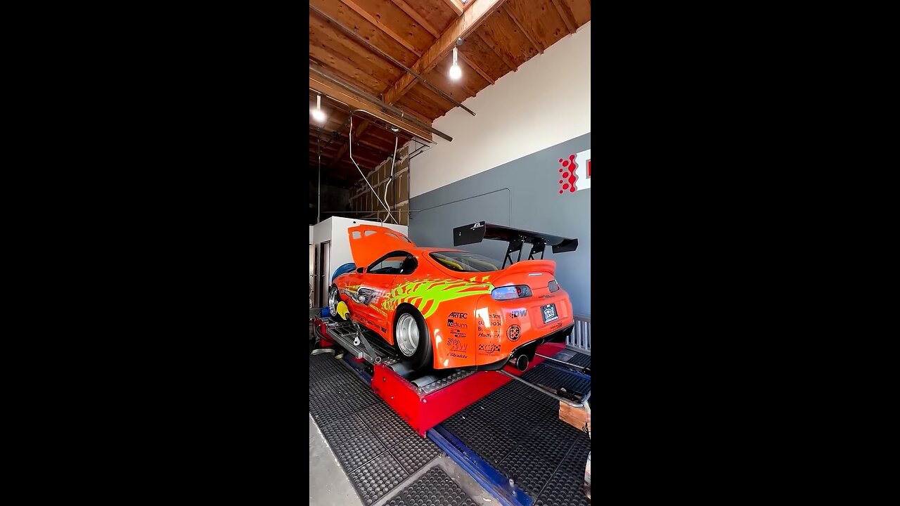 Toyota Supra OVERPOWERS Dyno! (burns out on dyno)