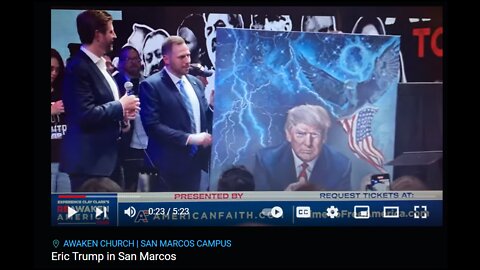 Mural of President Trump - Notice the Q - Eric Trump gives fantastic little talk. (approx. 5 min.)