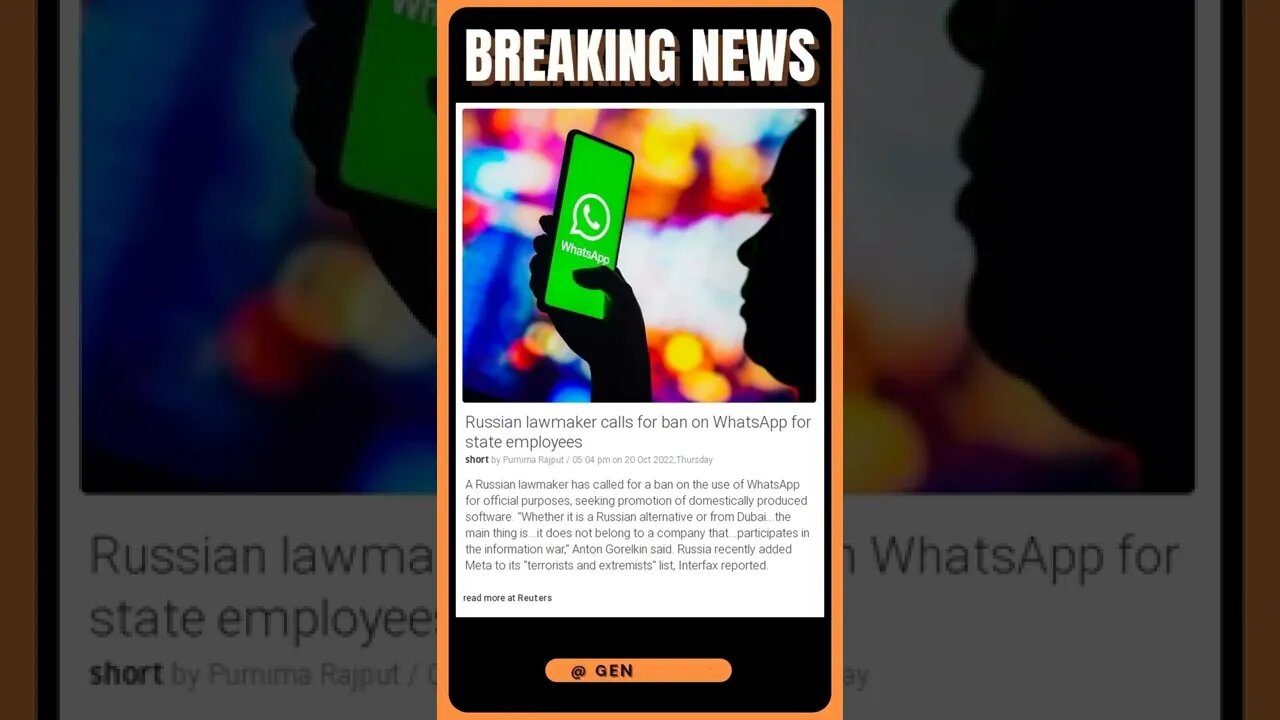 Breaking News | WhatsApp is a security risk for Russia! | #shorts #news