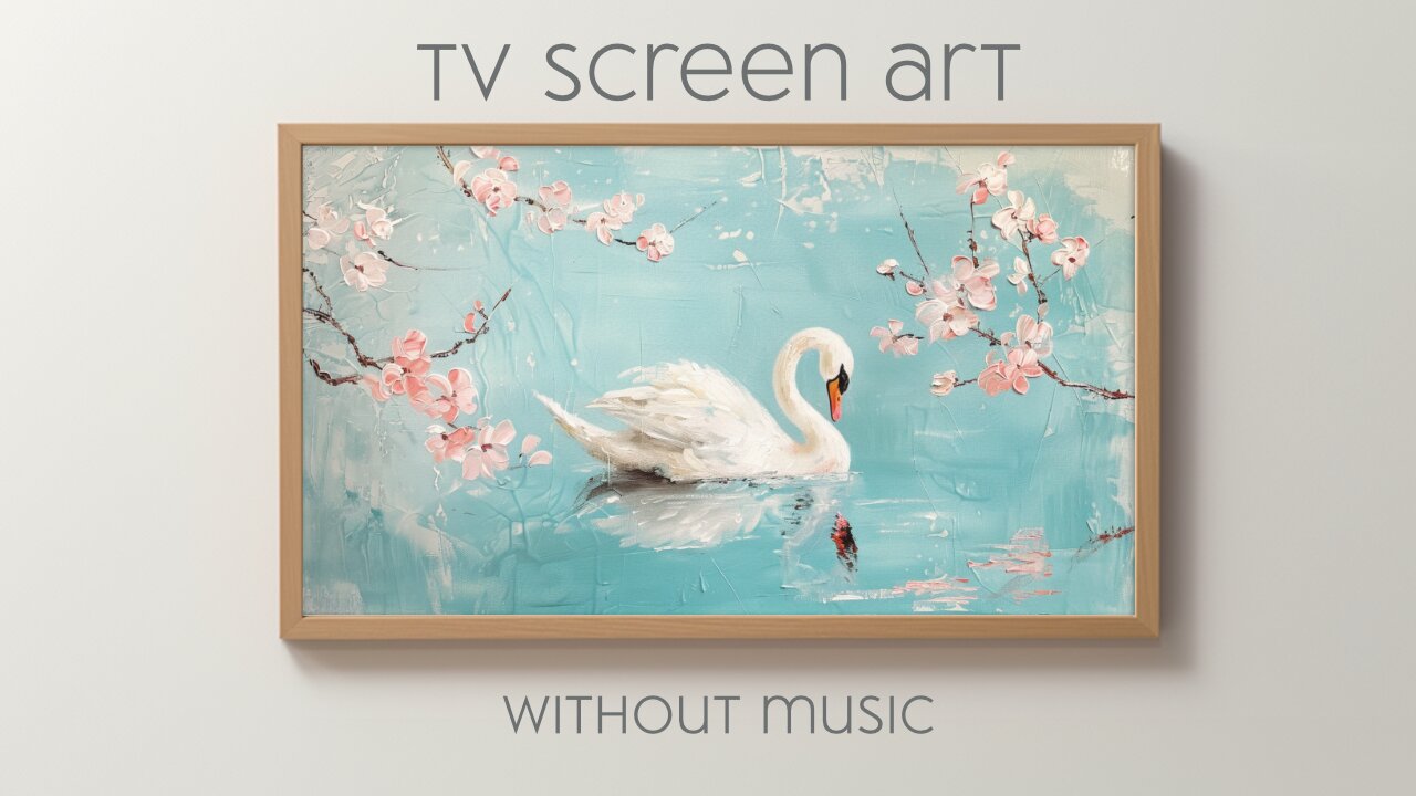 Swan Swimming in a Lake: Silent Art for your TV Screen