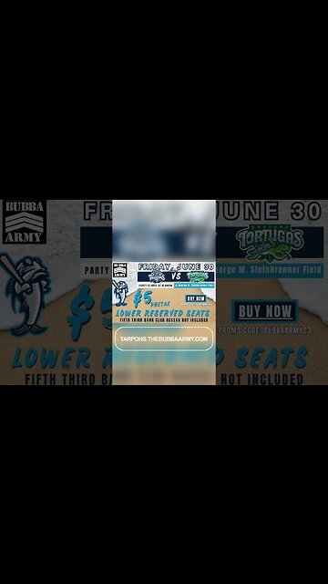 Bubba Army Night RETURNS! Joins Us on June 30th with the Tampa Tarpons - #Shorts