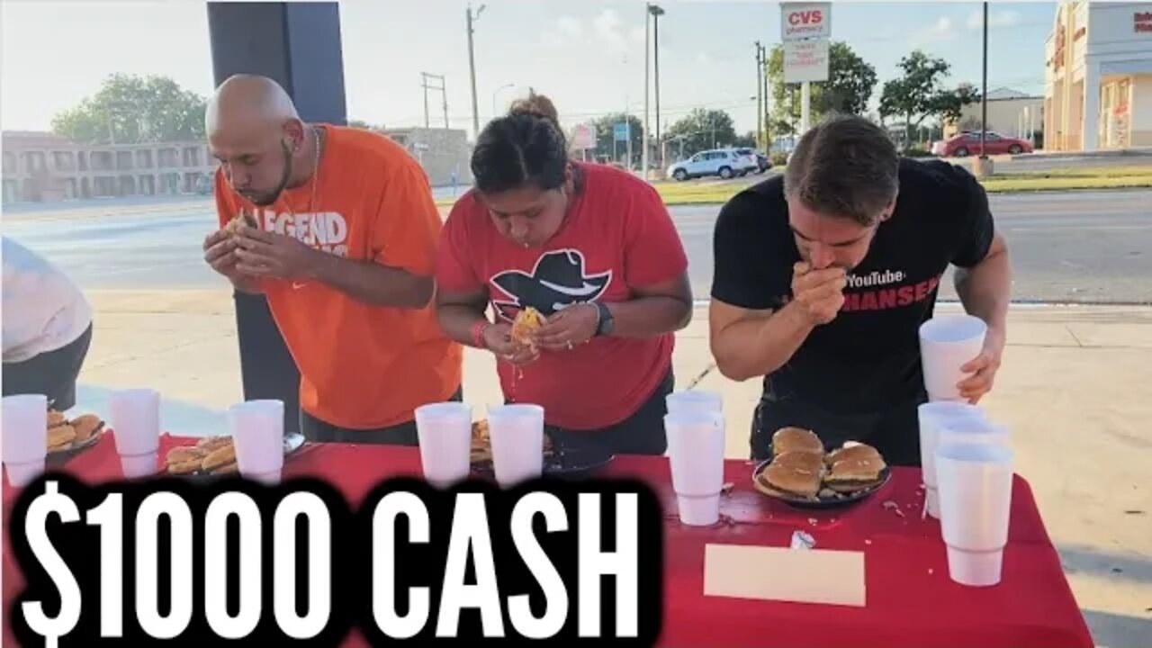 $1000 CHEESEBURGER EATING CONTEST IN TEXAS | Lonestar Cheeseburger San Angelo | Burger Challenge