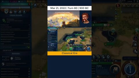 #oneturnadaychallenge #civ6 – Turn 80 - GINGER CANAL #shorts