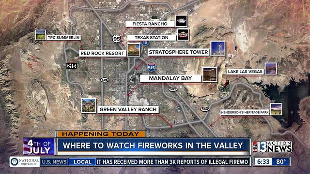 Where to watch fireworks in the valley