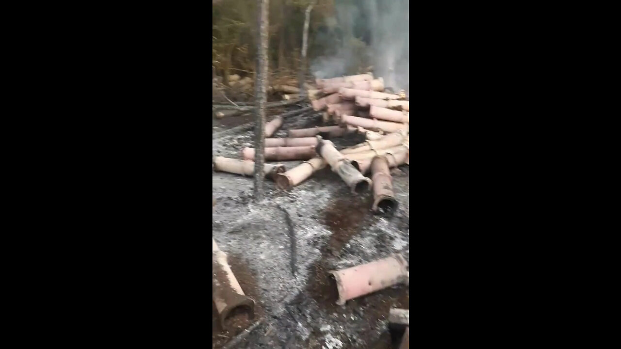 The smoking remains of a US M777 howitzer in Donbass