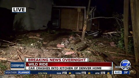 Car crashes through 2 fences, into home in Denver