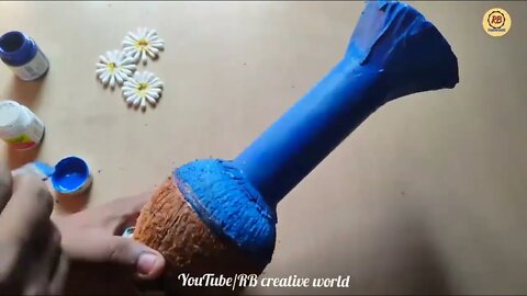 Waste Coconut Shell and Earbuds Craft Idea