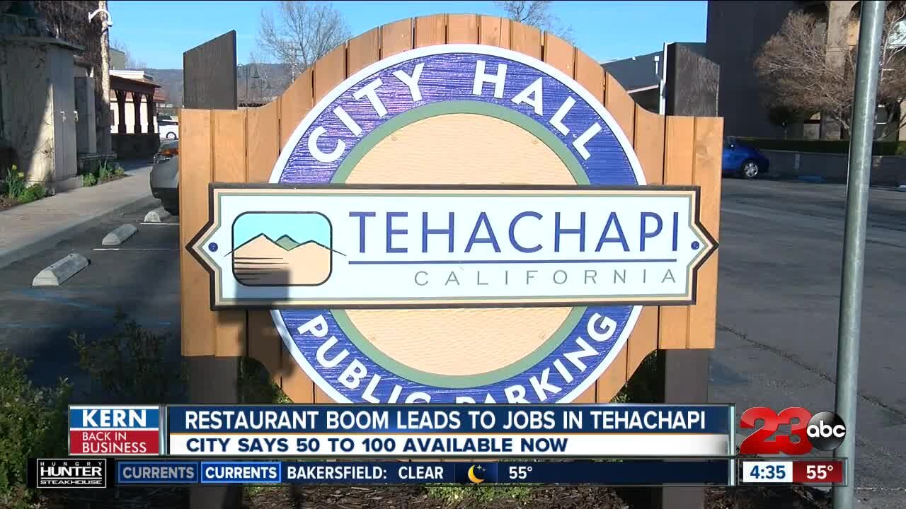 Kern Back in Business: Restaurant boom in Tehachapi leads to 50 to 100 new jobs available