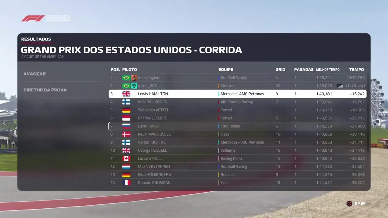 Live ao vivo de Formula 1