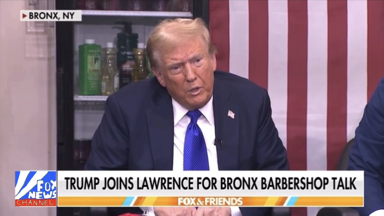 President Trump joins Lawrence Jones for Bronx barbershop talk (October 18, 2024)