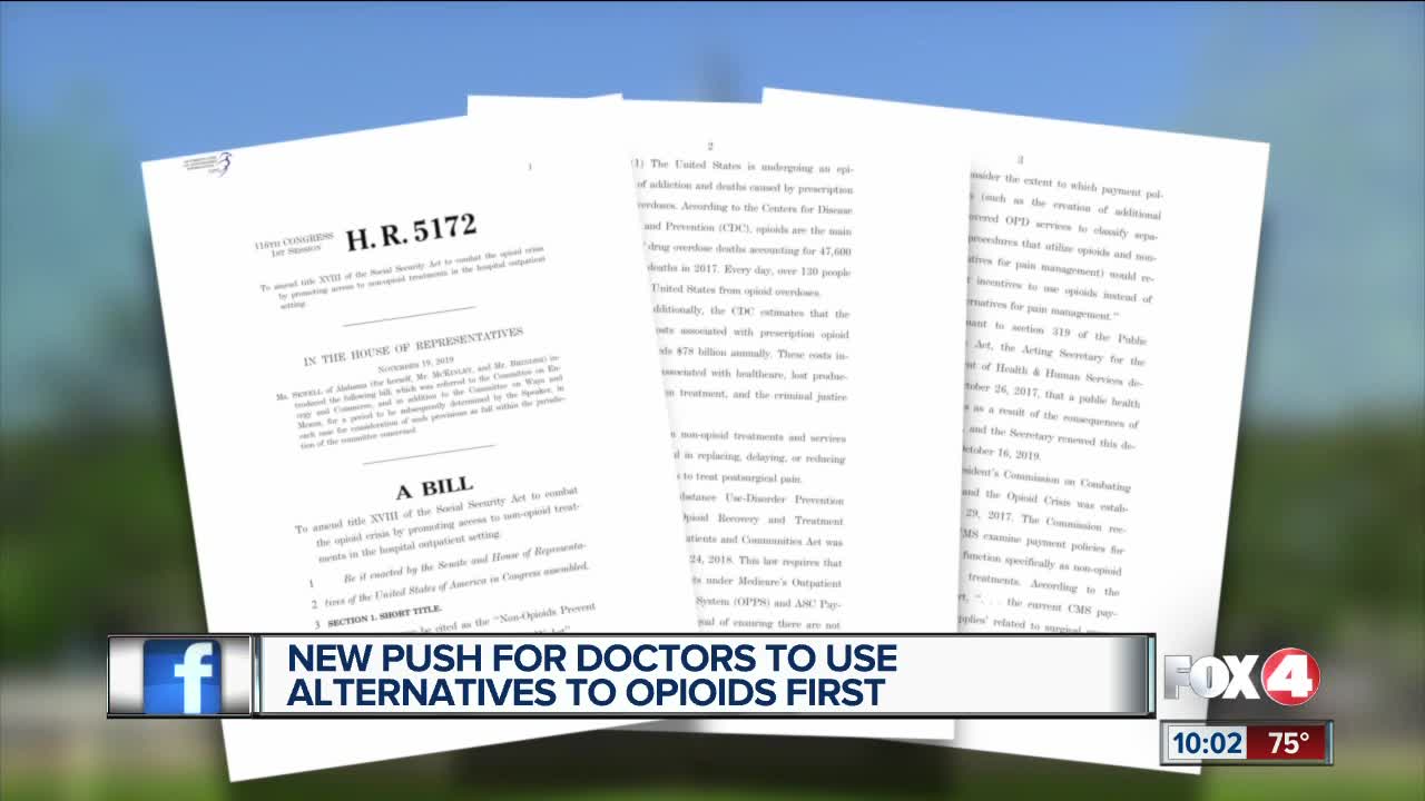 Federal bill would make opioids 'last resort' prescription