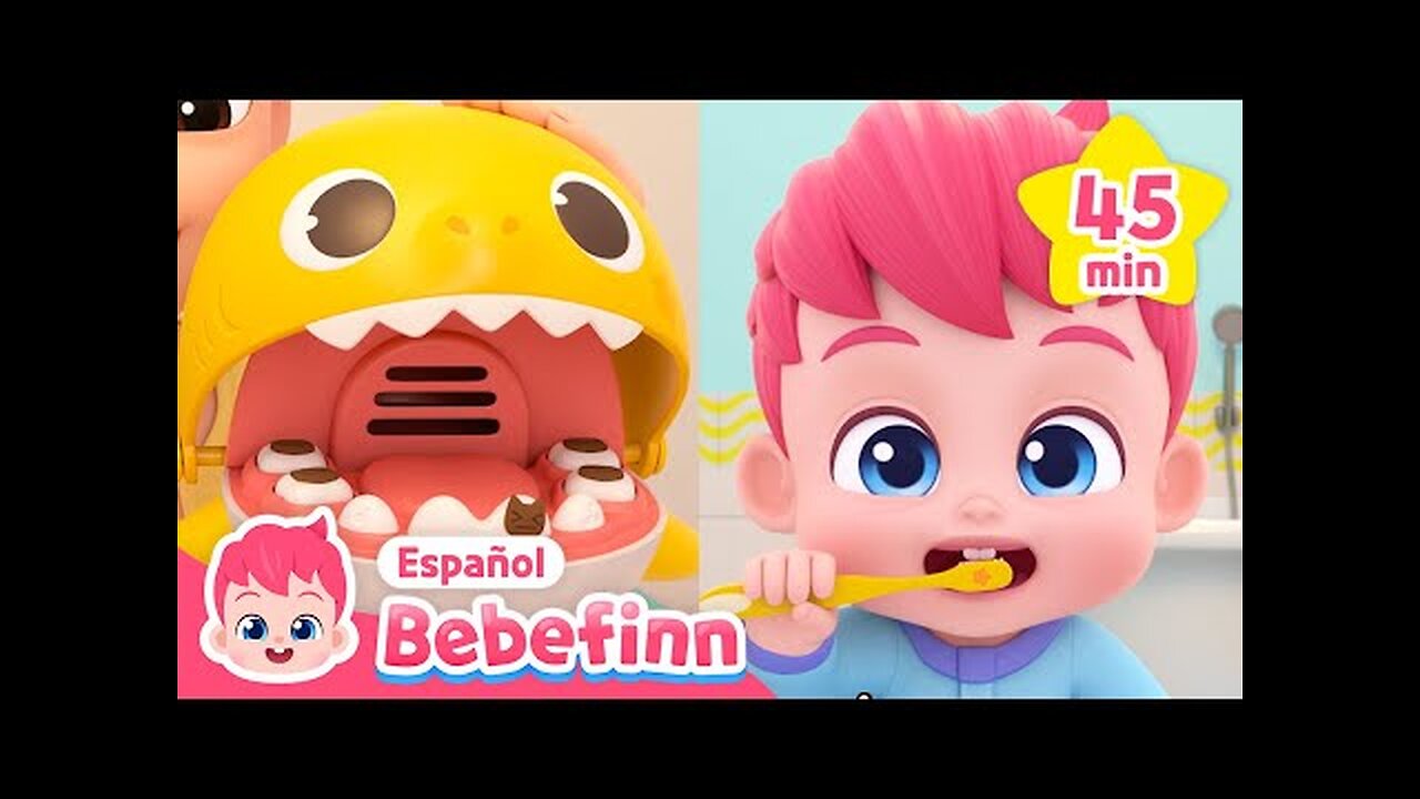 🪥A Cepillar los Dientes y Más Canciones Infantiles | Bebefinn en español