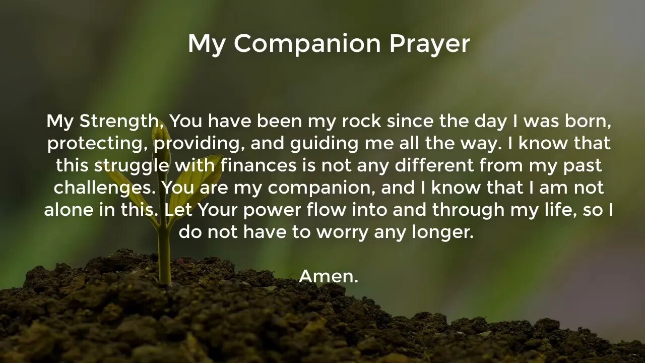 My Companion Prayer (Prayer for Financial Stability)