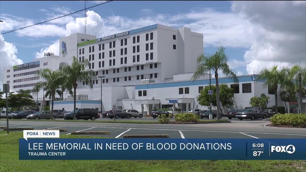 Lee Memorial in need of blood donations