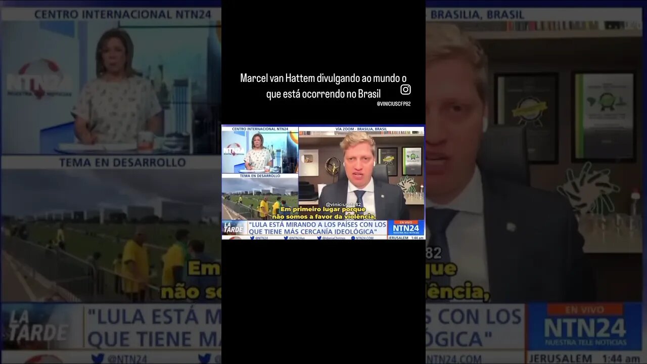 Marcel van Hattem divulgando ao mundo o que está ocorrendo no Brasil