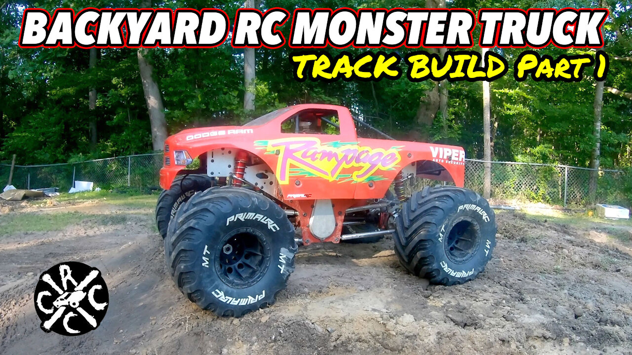 1/5th Scale RC Monster Truck Jumping In Backyard Track! Primal RC Raminator