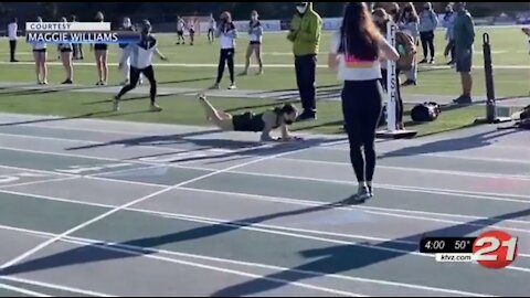 MASKED High School runner COLLAPSES at finish line